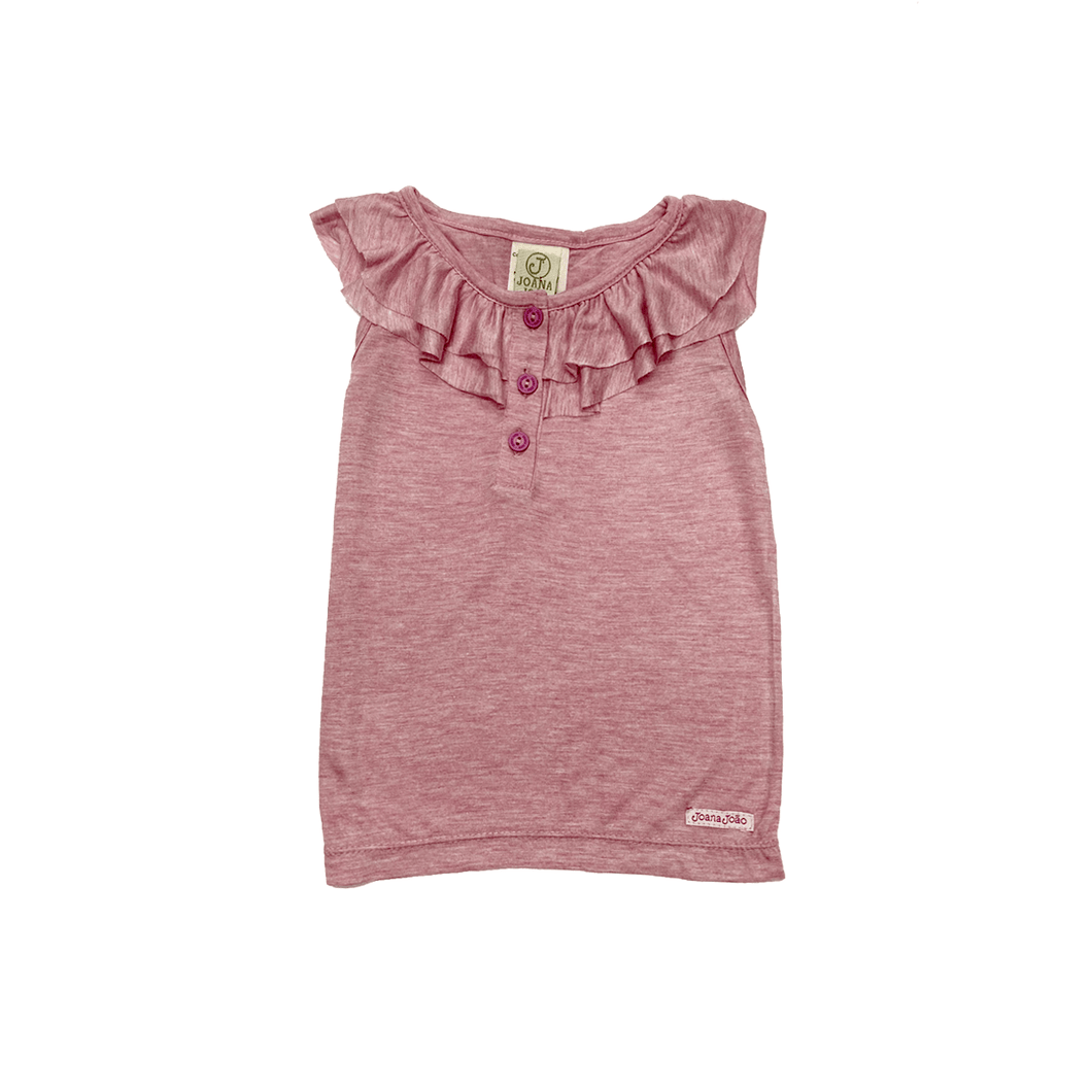 Blusinha Com Babadinho Duplo Rosa-1054680