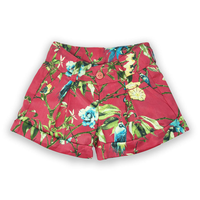 Short Estampa Pássaros Rosa-1052990