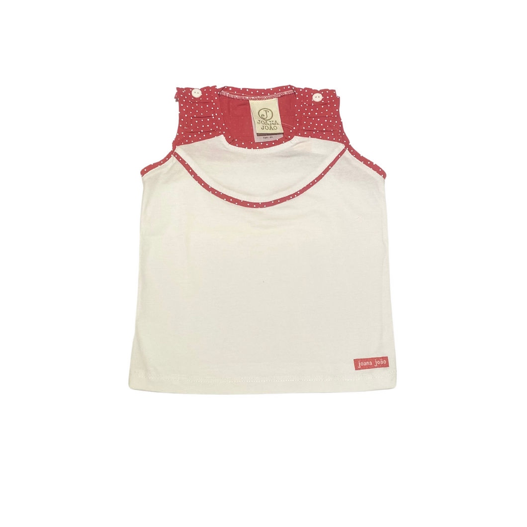 Blusa Pregas Poa Branco