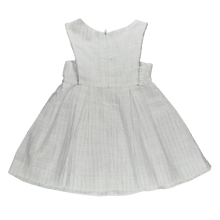 Carregar imagem no visualizador da galeria, Vestido Pregas Lurex Prata Branco-1053464
